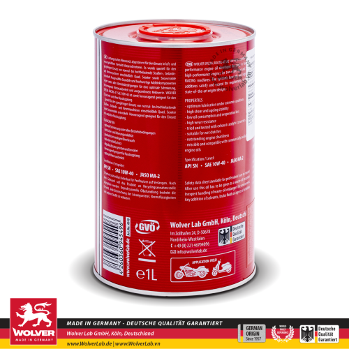 Wolver 4T Special Racing 10W-40 SN 1L (Fully Synthetic)